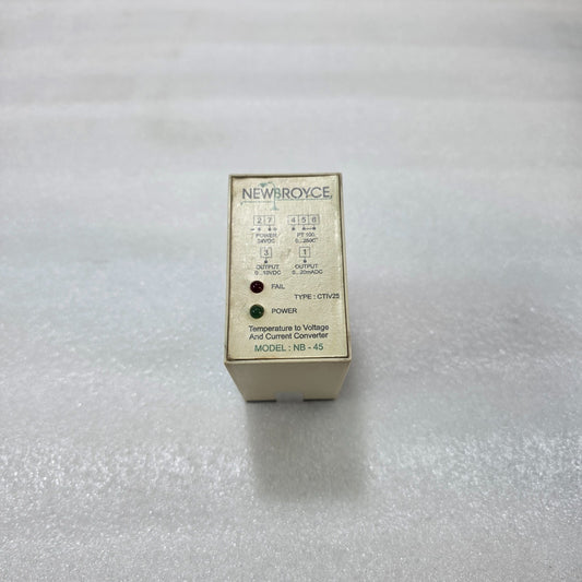 NEWBROYCE NB-45 TEMPERATURE TO VOLTAGE & CURRENT CONVERTER (PT100, 24VDC, 0–10V