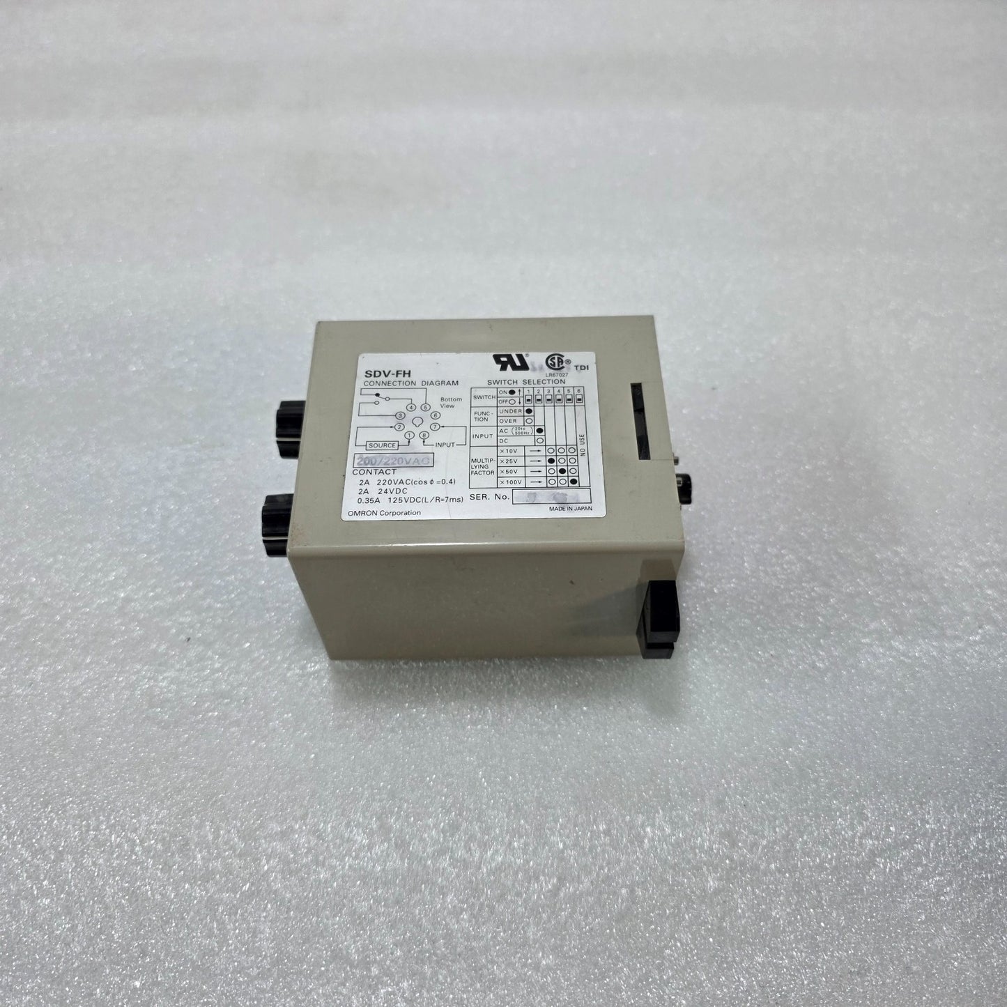 OMRON SDV-FH7 VOLTAGE SENSOR RELAY | OVER/UNDER VOLTAGE MONITORING