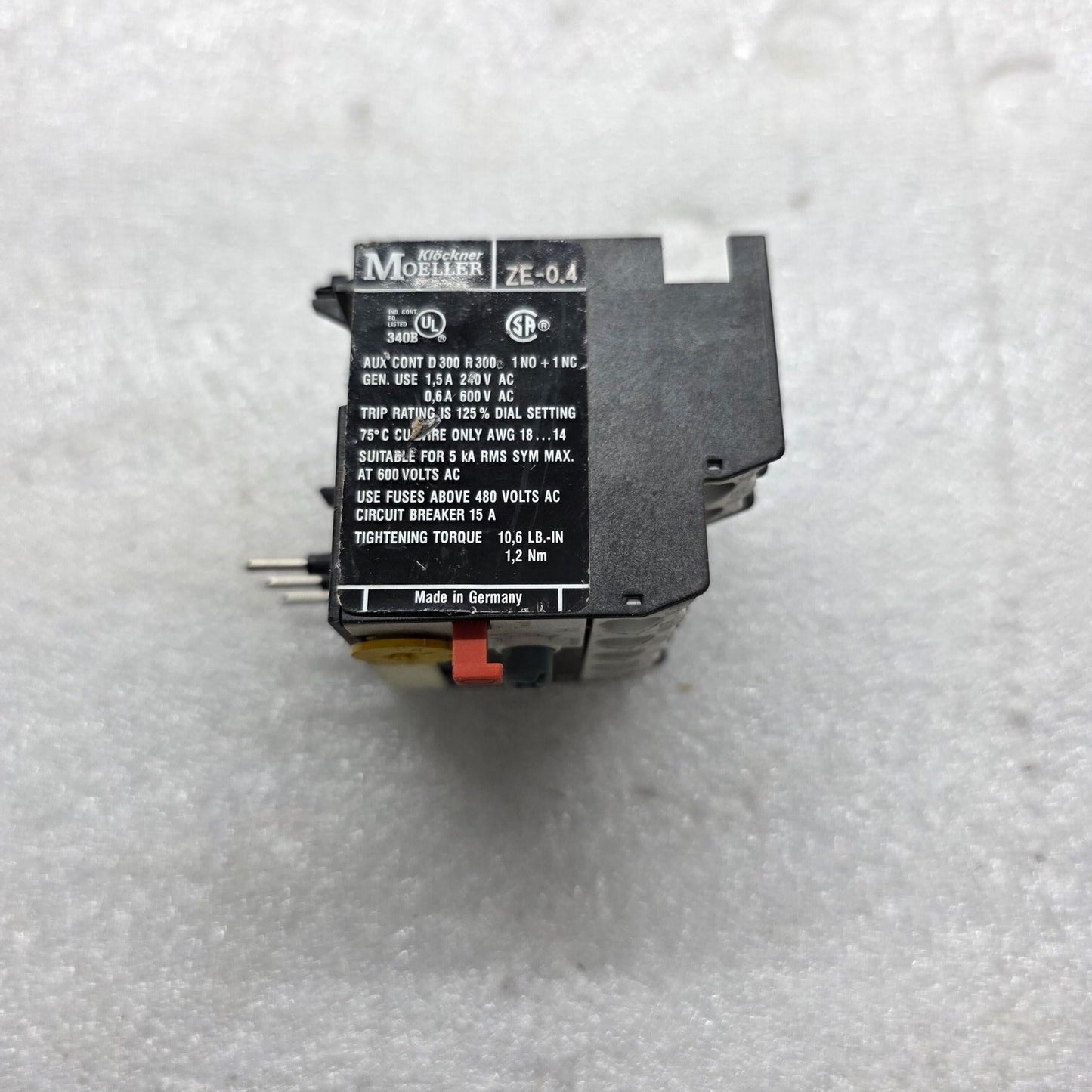 MOELLER ZE-0.4 THERMAL OVERLOAD RELAY 0.24-0.4A