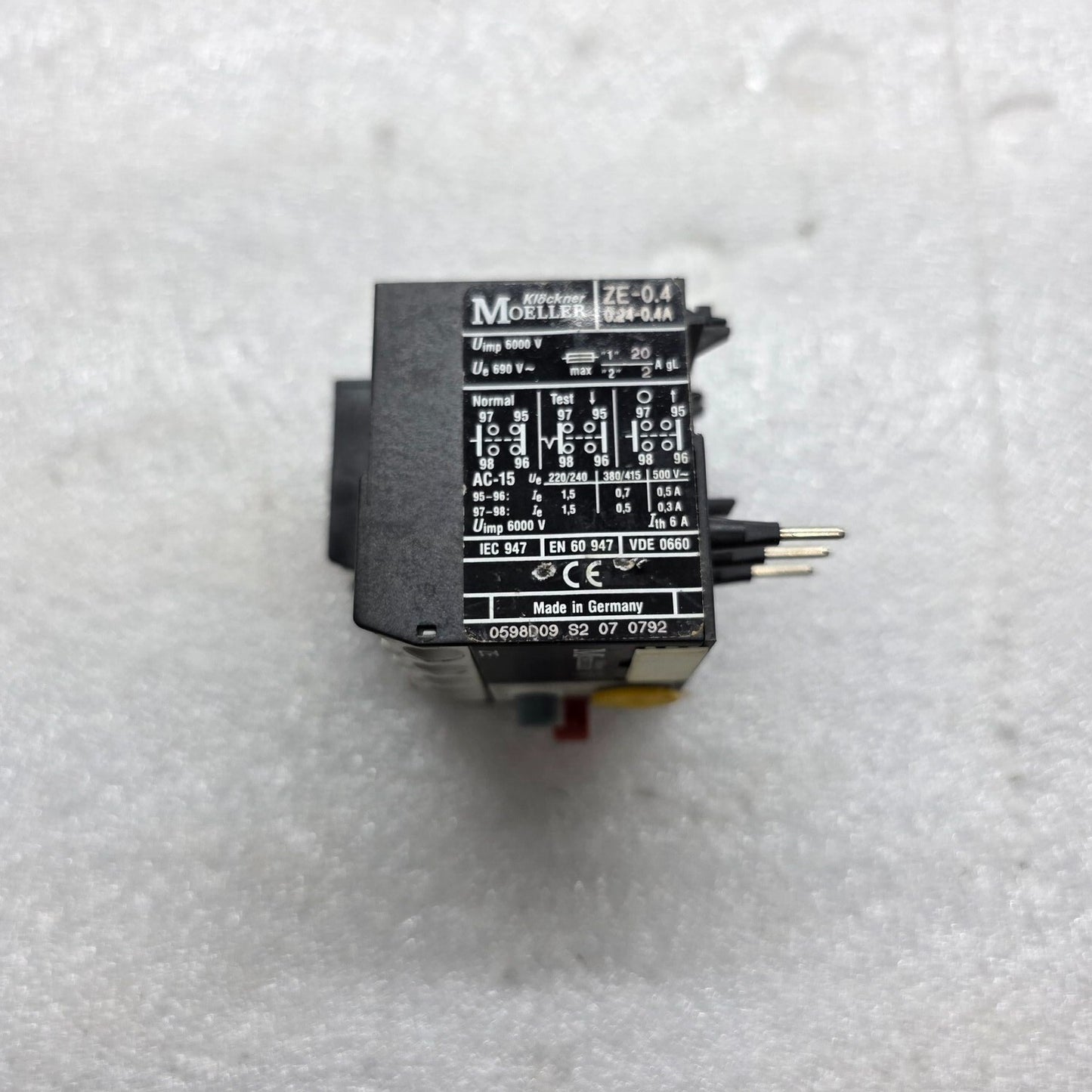 MOELLER ZE-0.4 THERMAL OVERLOAD RELAY 0.24-0.4A