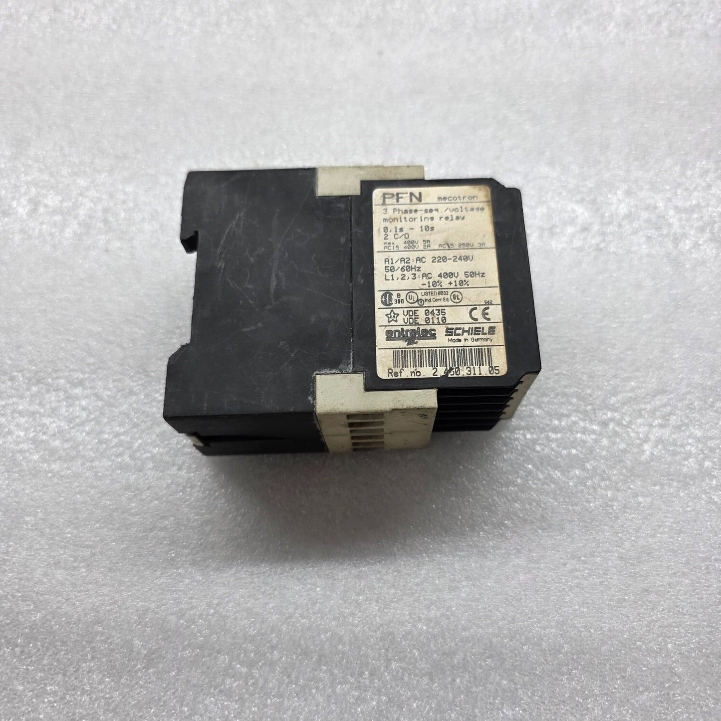 ENTRELEC SCHIELE PFN VOLTAGE MONITORING RELAY 2.450.311.05 220-240VAC