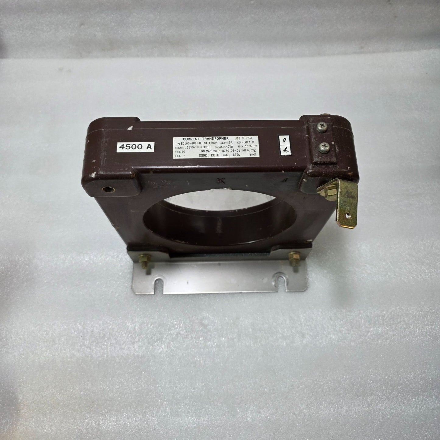 DENKI KEIKI EC160-40LS CURRENT TRANSFORMER 4500/5A – 40VA CLASS 1.0 INDUSTRIAL