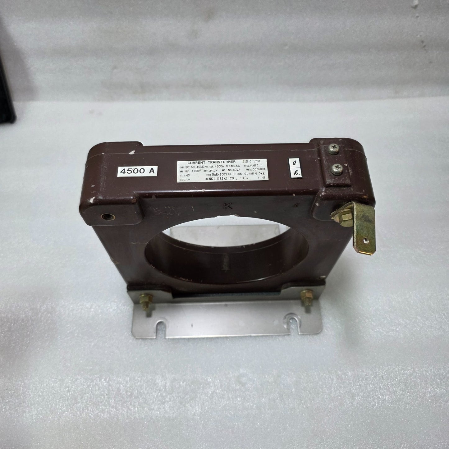 DENKI KEIKI EC160-40LS CURRENT TRANSFORMER 4500/5A – 40VA CLASS 1.0 INDUSTRIAL