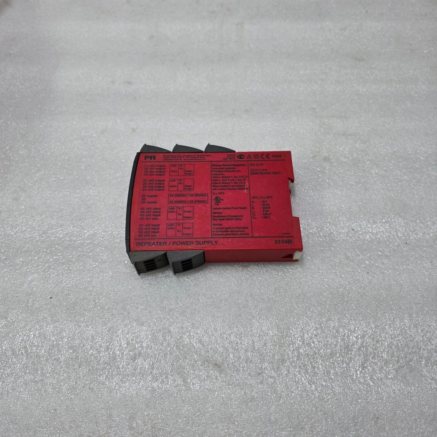 PR ELECTRONICS 5104B INTRINSICALLY SAFE REPEATER POWER SUPPLY EX IA IIC
