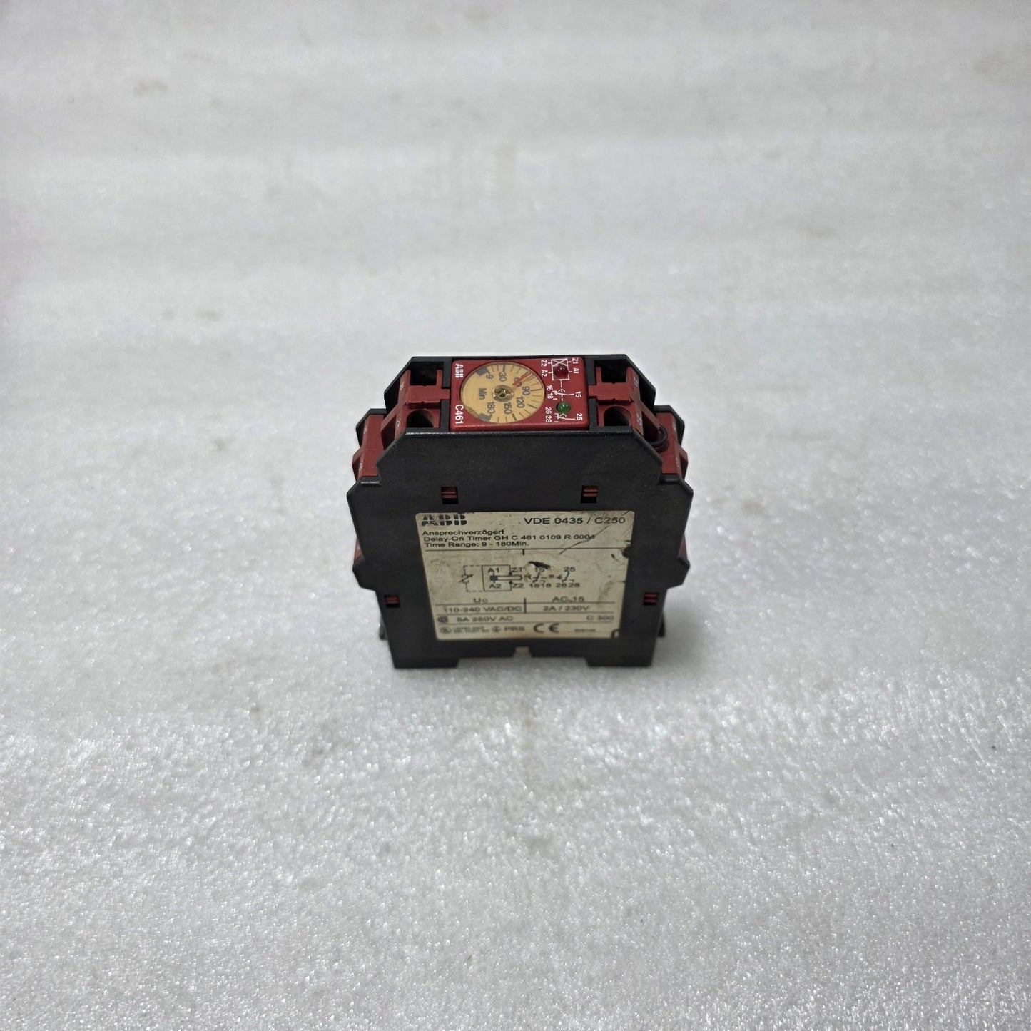 ABB C461 GHC4610109R0004 DELAY-ON TIMER RELAY 9–180 MIN 110–240V AC/DC