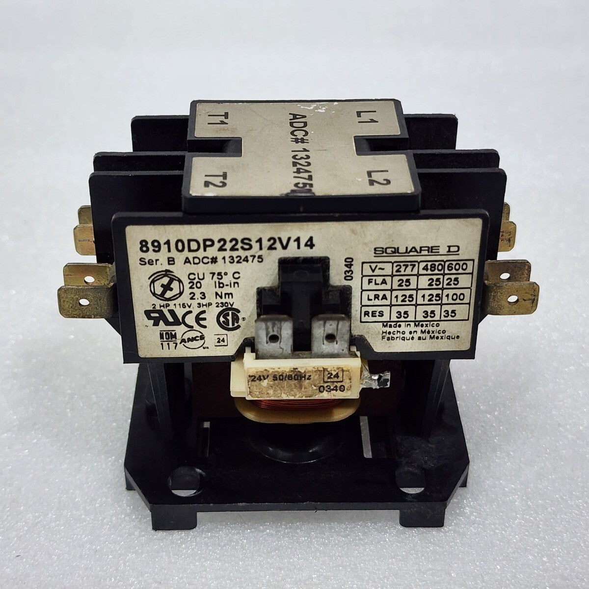 SQUARE D 8910DP22S12V14 CONTACTOR INDUSTRIAL CONTROL SYSTEM 24V