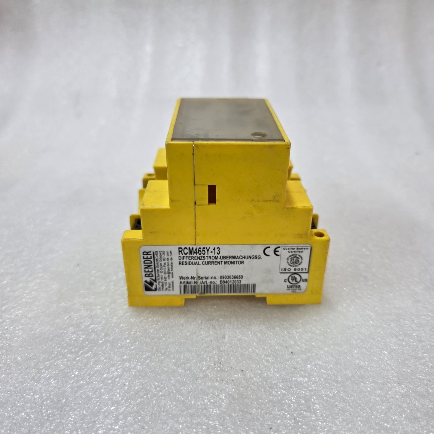 BENDER RCM SERIE 460 RCM465Y-13 RESIDUAL CURRENT MONITOR B94012033 90-132V