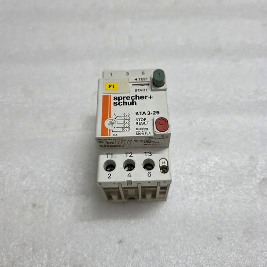 2 UNIT X SPRECHER+SCHUH KTA 3-25 MANUAL MOTOR STARTER 6.3-10 A LOT OF 2 UNIT