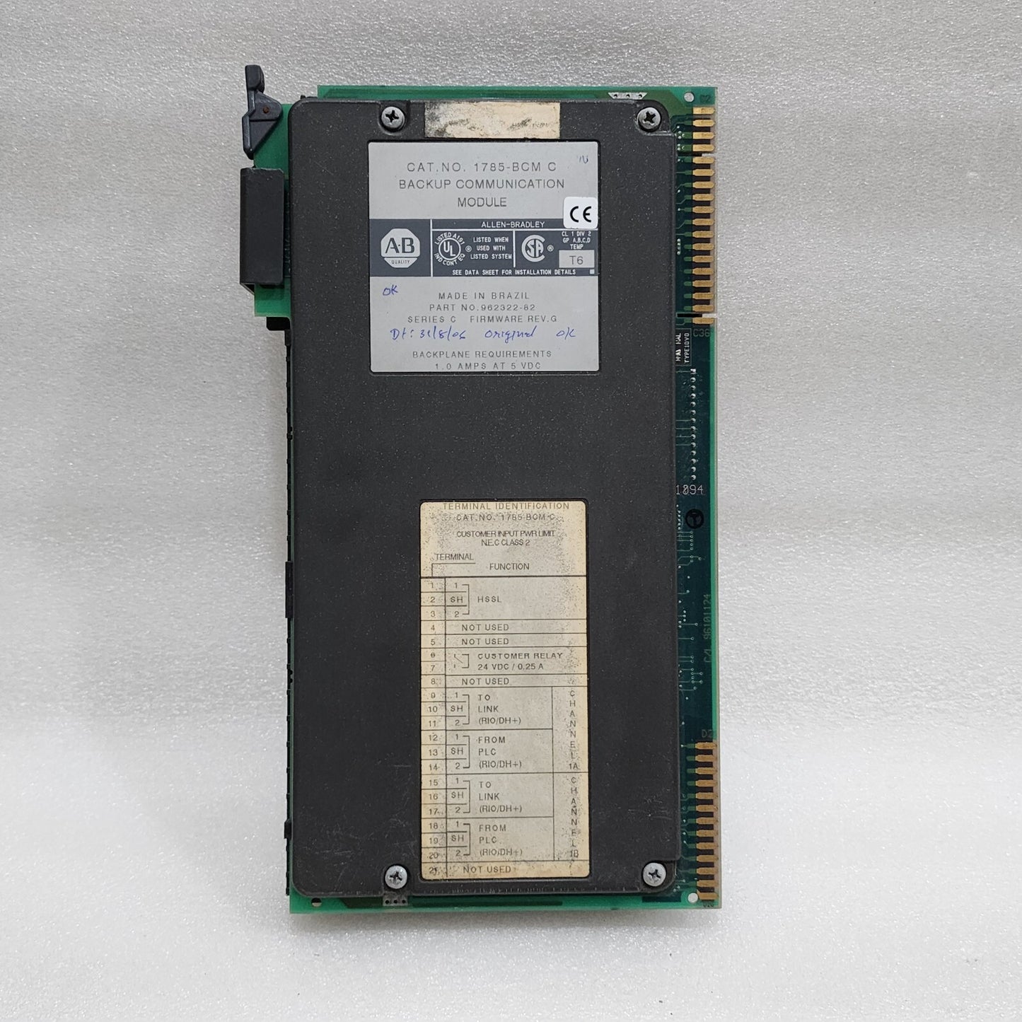 ALLEN BRADLEY CAT 1785-BCM C BACKUP COMMUNICATION MODULE