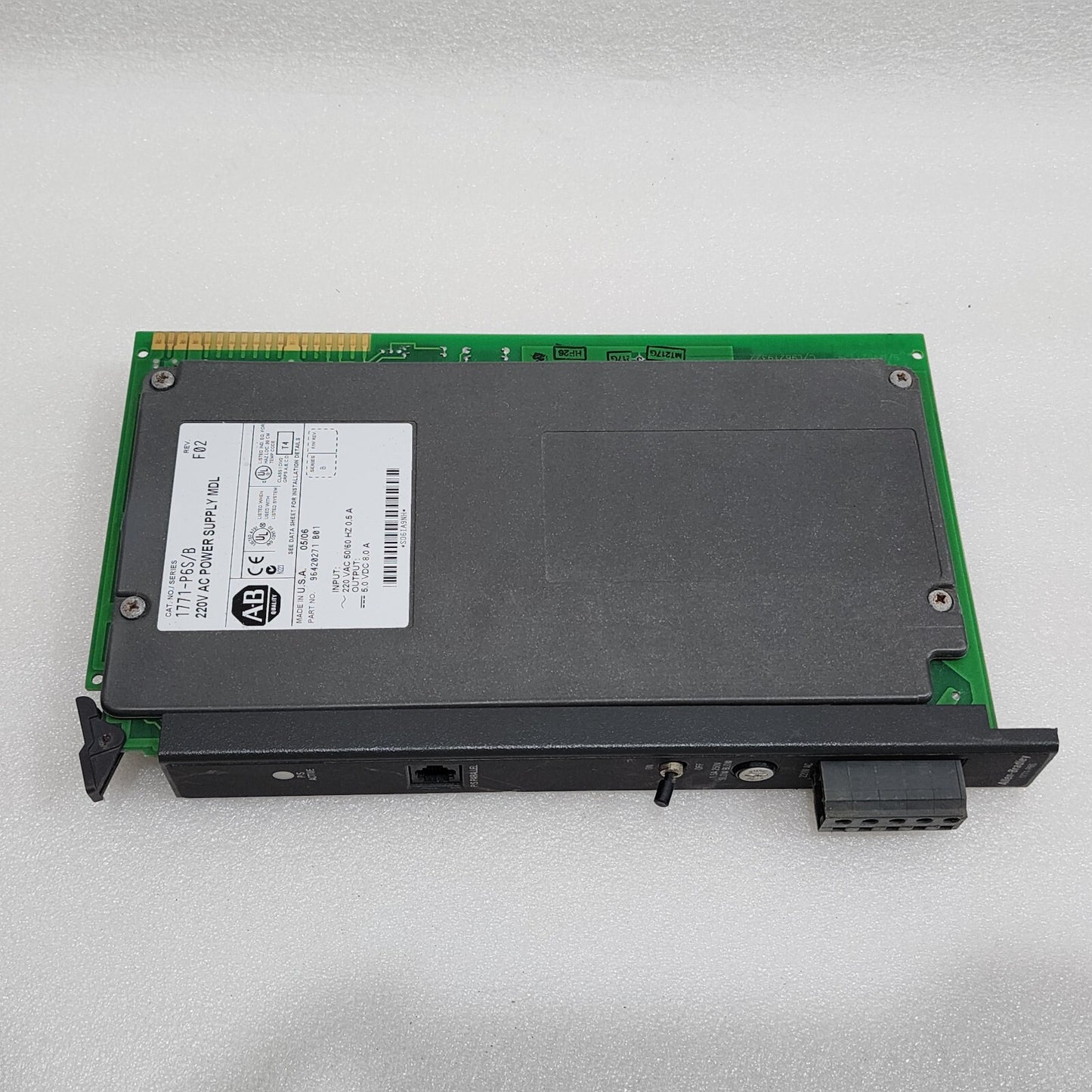 ALLEN BRADLEY CAT 1771-P6S/B 220V AC POWER SUPPLY MODULE