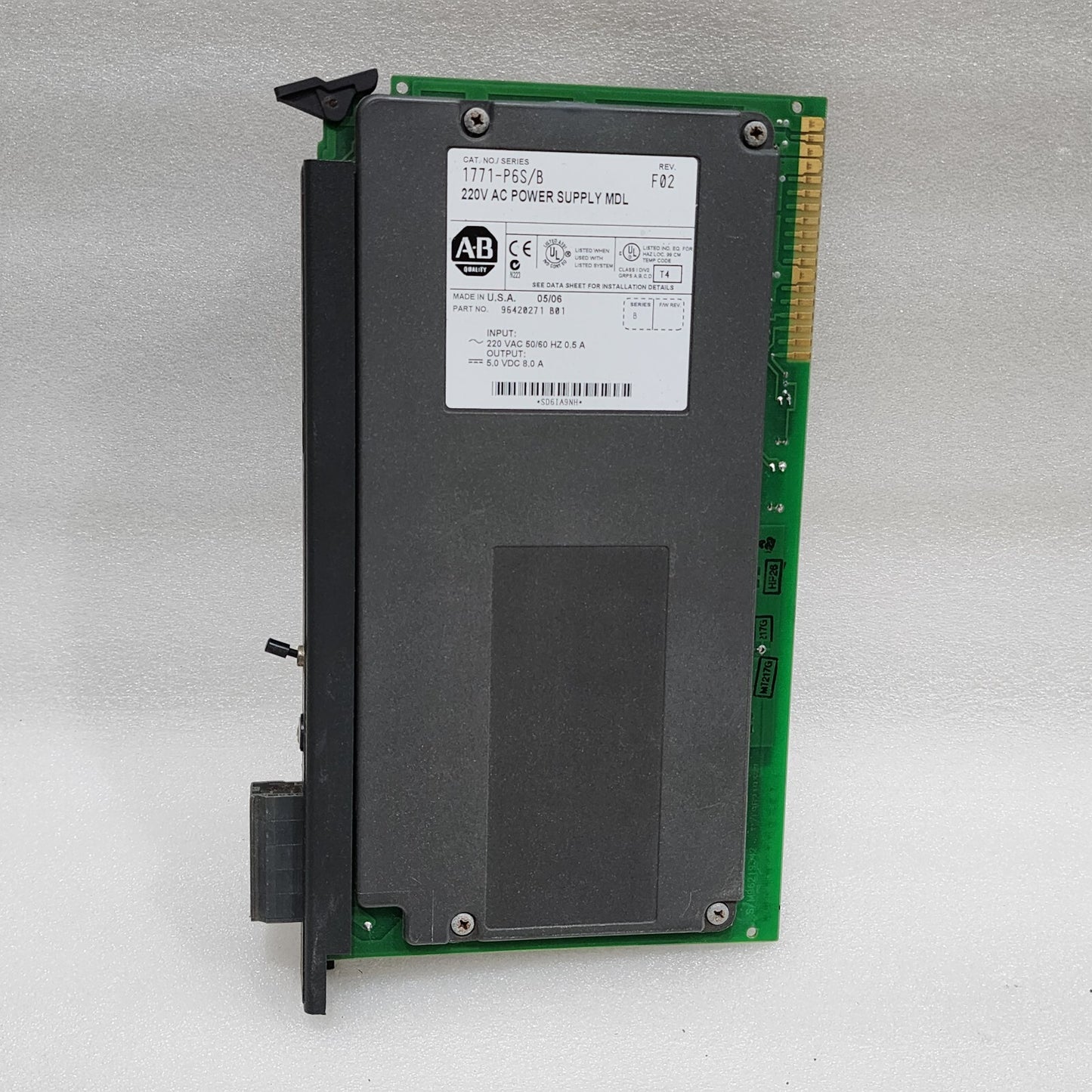 ALLEN BRADLEY CAT 1771-P6S/B 220V AC POWER SUPPLY MODULE