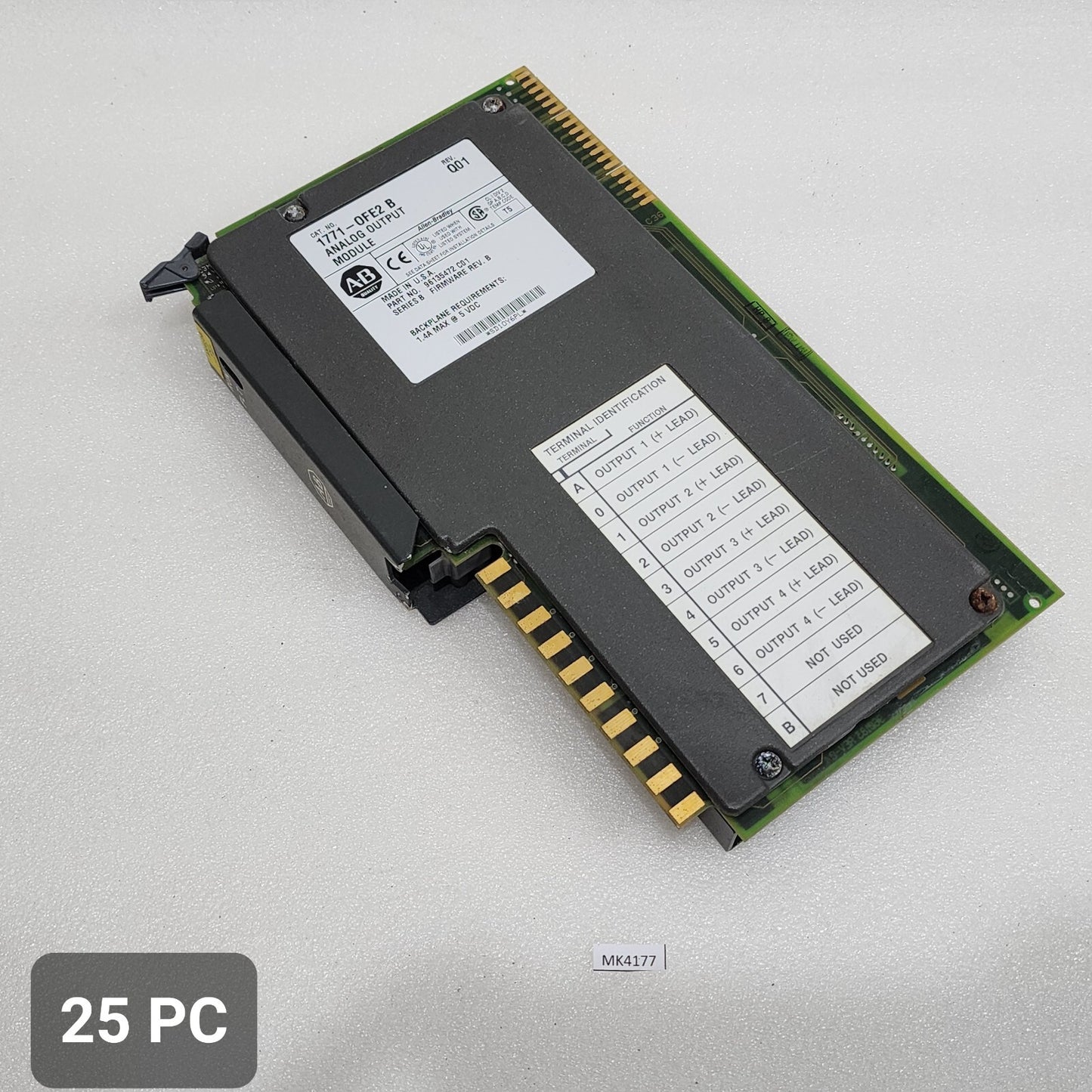ALLEN BRADLEY CAT 1771-OFE2 B ANALOG OUTPUT MODULE