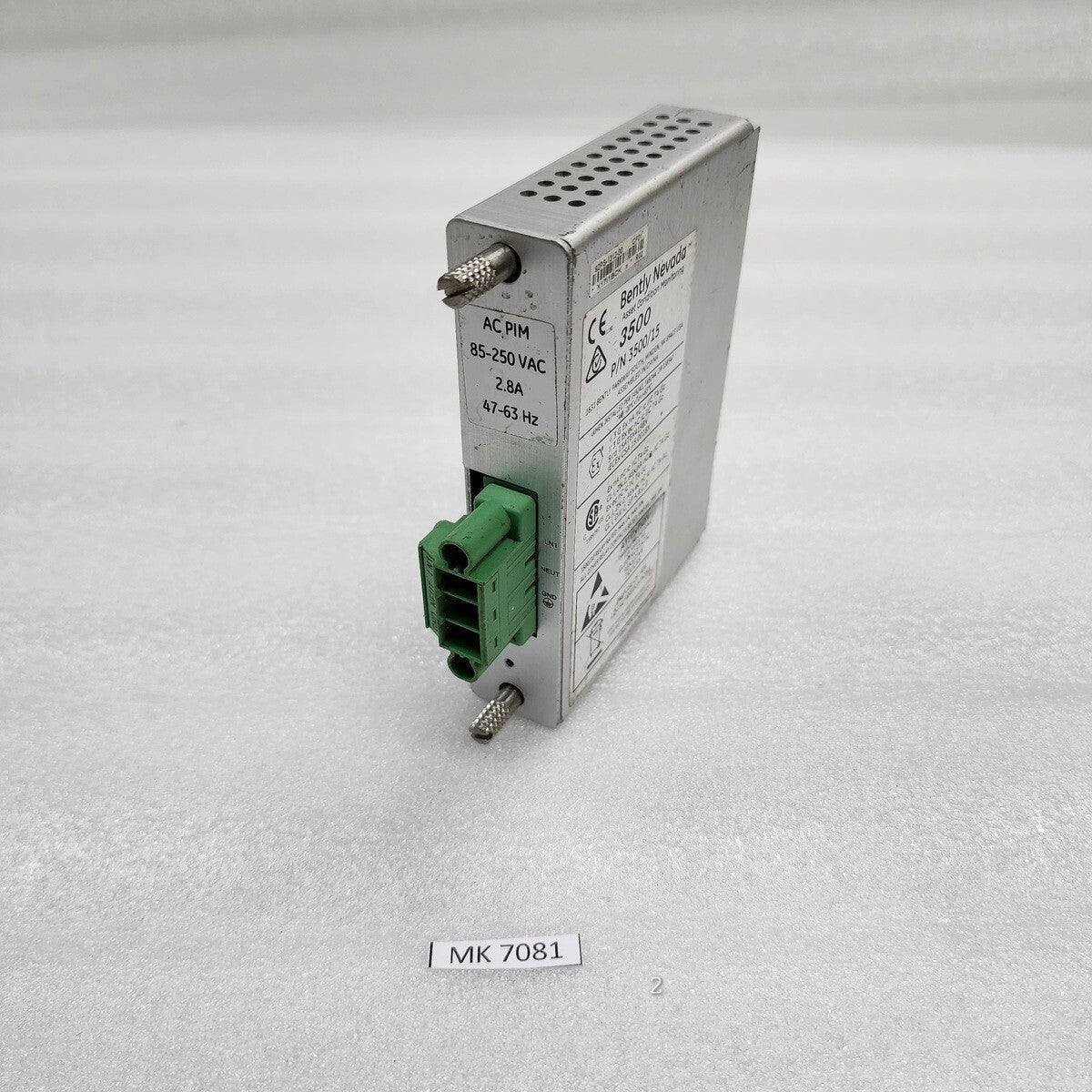 BENTLY NEVADA 106M1081-01 AC-POWER INPUT MODULE 3500/15 85-250VAC 2.8A