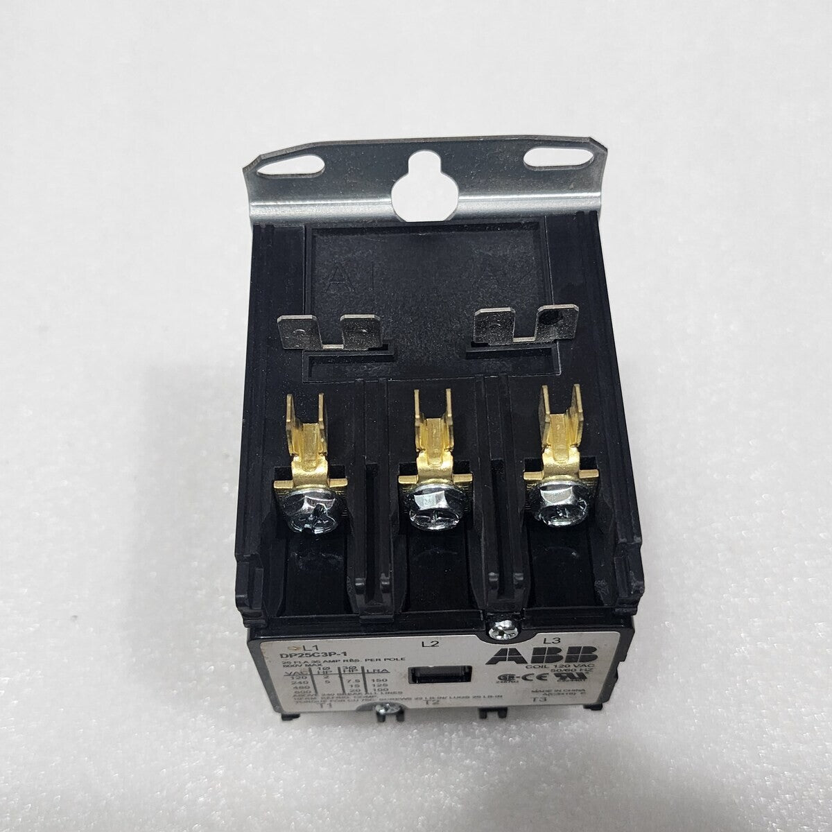 ABB DP25C3P-1 3-POLE DEFINITE PURPOSE CONTACTOR  COIL VOLTAGE 120V