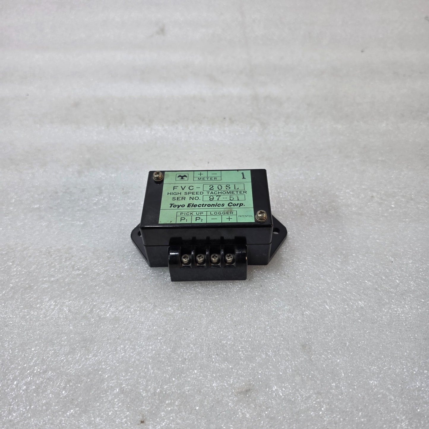 TOYO ELECTRONICS FVC-20SL HIGH SPEED TACHOMETER FREQUENCY TO VOLTAGE CONVERTER