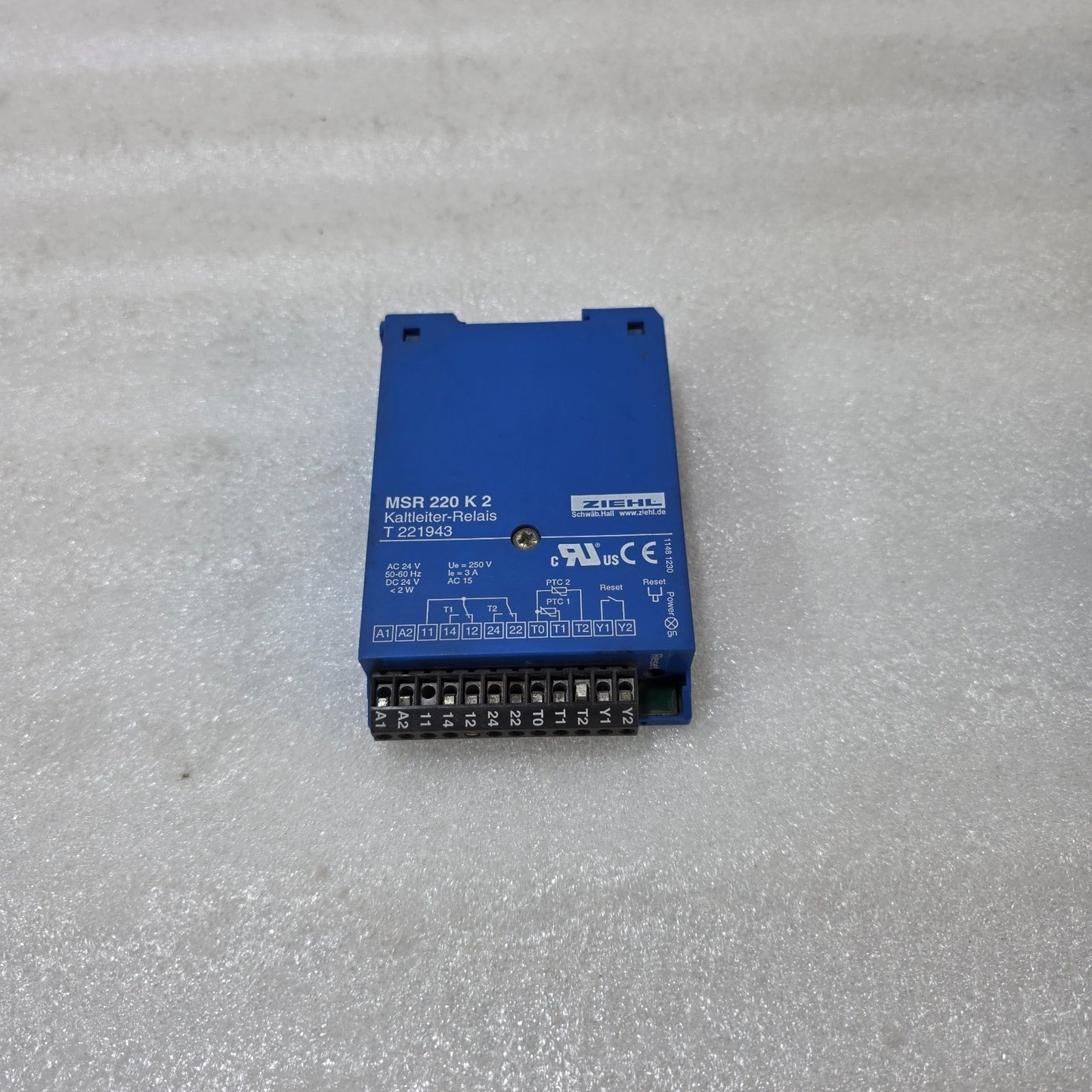 ZIEHL MSR 220 K2 PTC THERMISTOR MOTOR PROTECTION RELAY – 24V AC/DC | T 221943