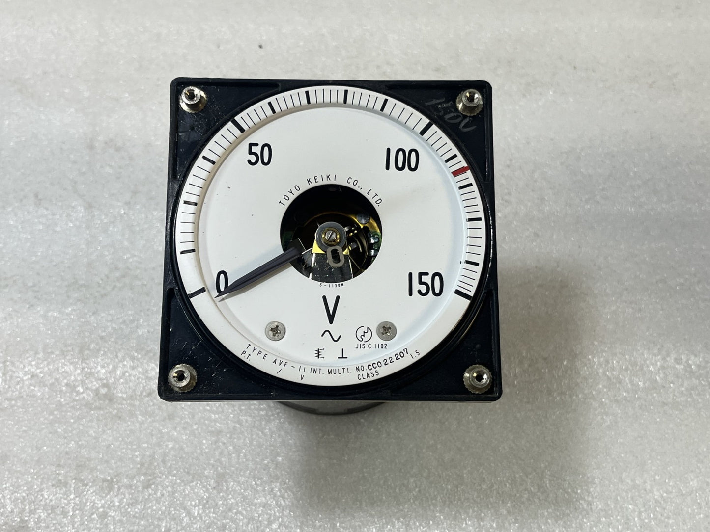 TOYO KEIKI AVF-11 AC VOLTMETER 0–150V ANALOG PANEL METER CLASS 1.5 JIS C1102