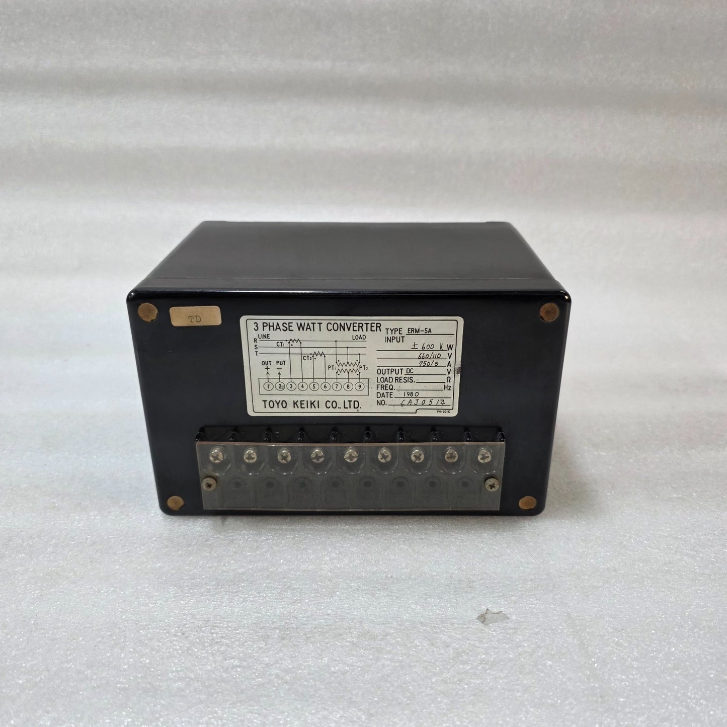 TOYO KEIKI ERM-5A THREE PHASE WATT CONVERTER ±600KW POWER TRANSDUCER 660/110V 75