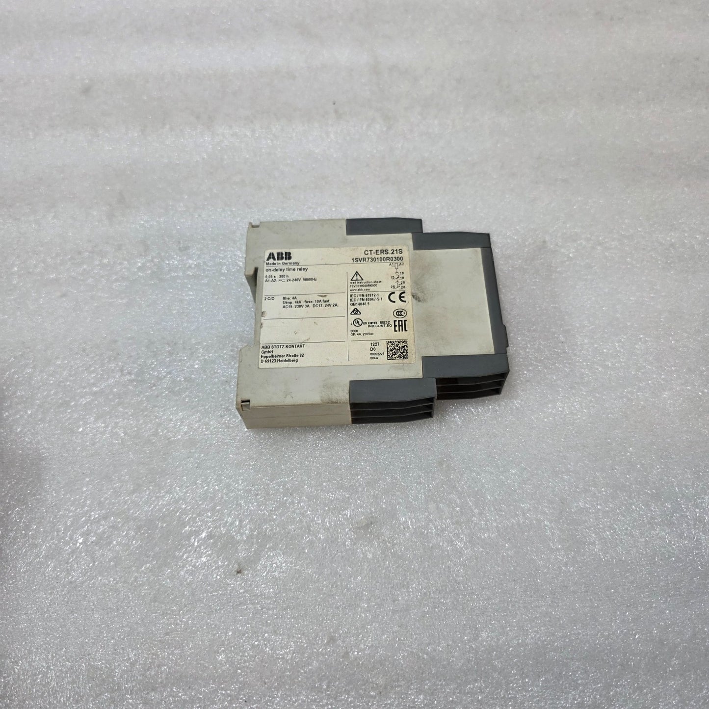 ABB CT-ERS.21S ON-DELAY TIME RELAY 1SVR730100R0300