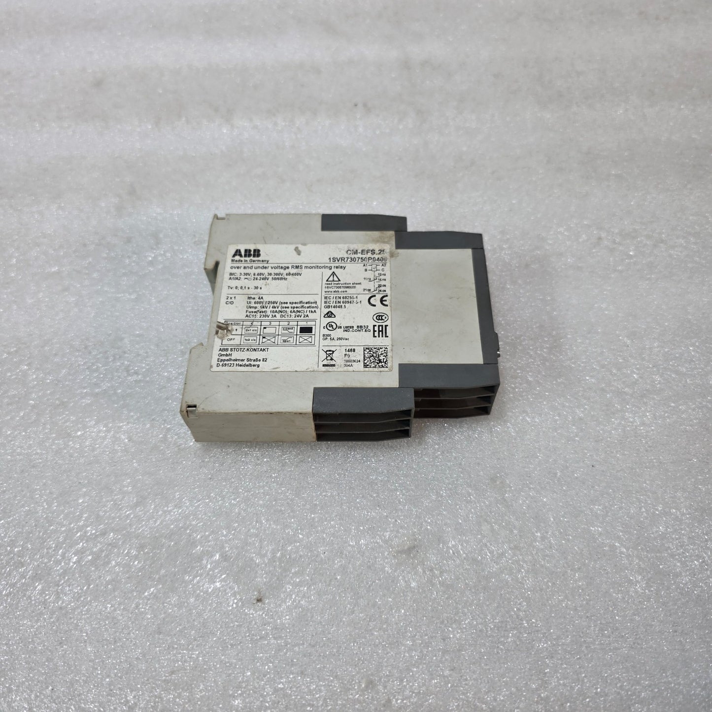 ABB CM-EFS.2S OVER & UNDER VOLTAGE MONITORING RELAY 1SVR730750R0400