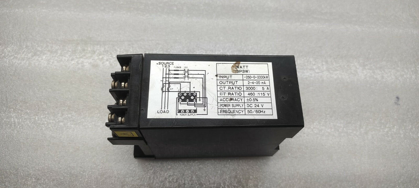 YOKOGAWA 2465 WATT 3P3W POWER LINE TRANSDUCER 69TX2150 24V DC PT 460:115V