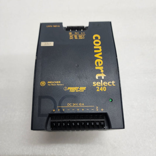 MELCHER POWER-ONE CONVERT SELECT 240 LWN 1601-6 POWER SUPPLY 24VDC 10A