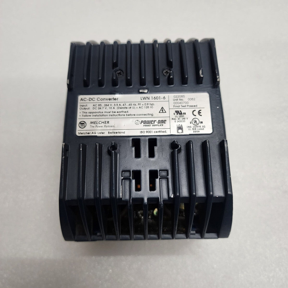 MELCHER POWER-ONE CONVERT SELECT 240 LWN 1601-6 POWER SUPPLY 24VDC 10A