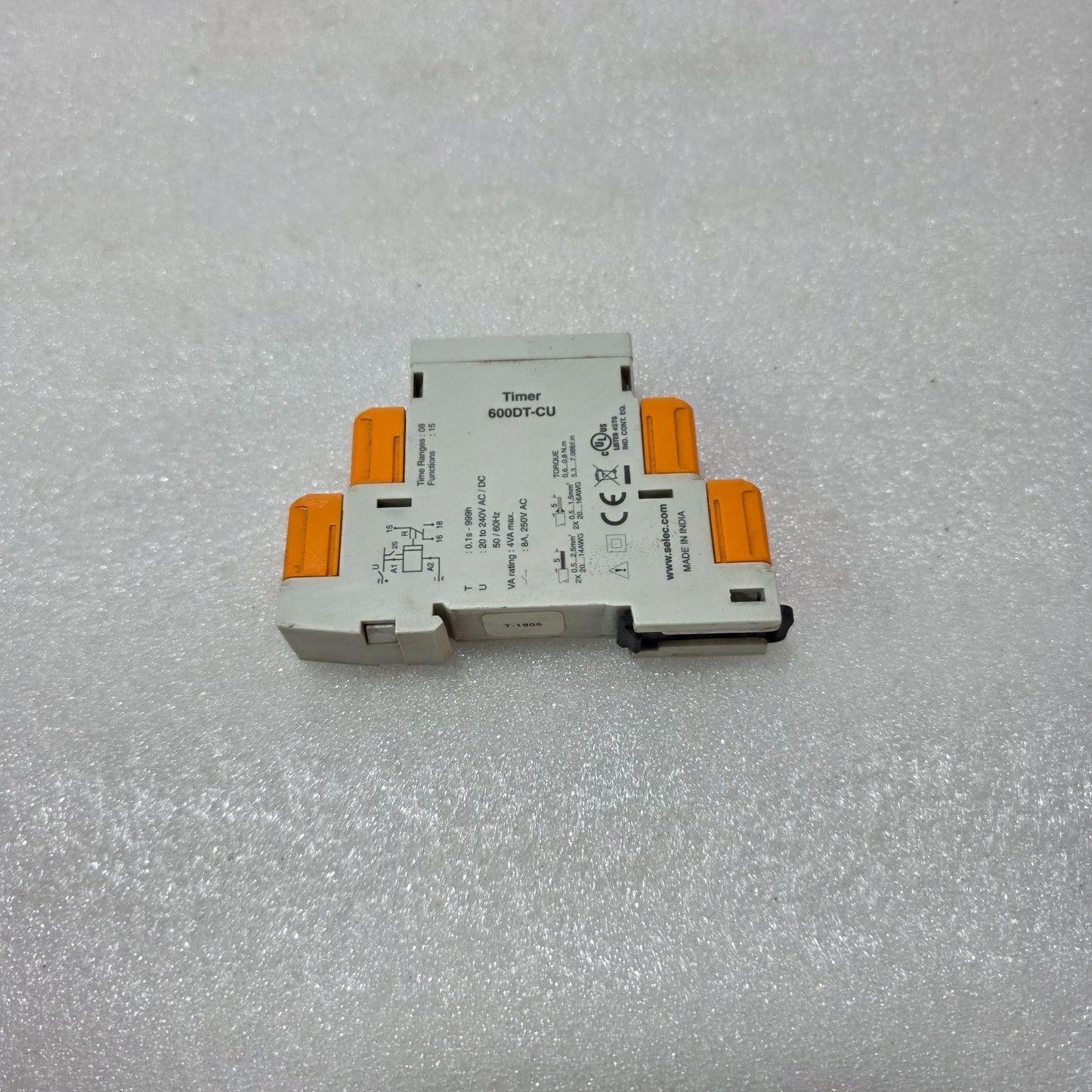 SELEC 600DT-CU MULTIFUNCTION TIMER RELAY, 0.1S–999H, 20–240V AC/DC, 8A