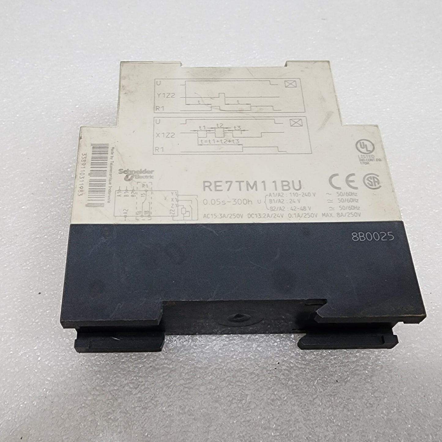 RE7TM11BU ON-DELAY TIMING RELAY 110-240VAC/24VAC-DC/42-48VAC-DC