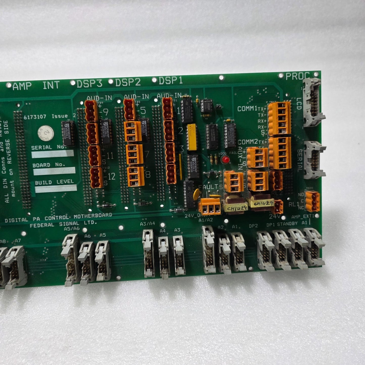 FEDERAL SIGNAL DIGITAL PA CONTROL MOTHERBOARD 6173107 ISSUE 2 A5/A6