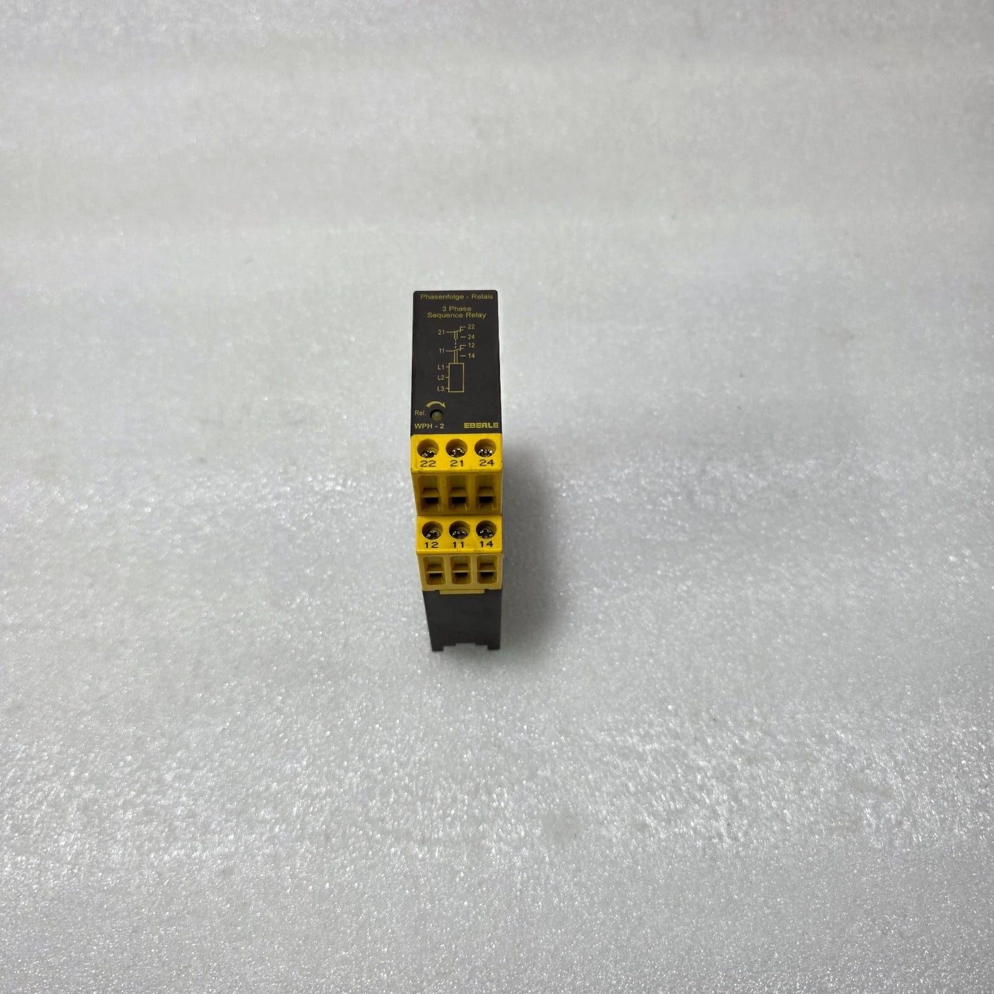 EBERLE WPH-2 PHASE SEQUENCE RELAY, 3×200–460V AC, 2 CHANGEOVER CONTACTS