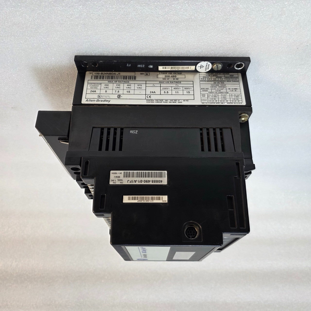 ALLEN-BRADLEY 150-B24NBDA-J1 SMC DIALOG PLUS SOFT STARTER, 24A, 208–480V AC WITH