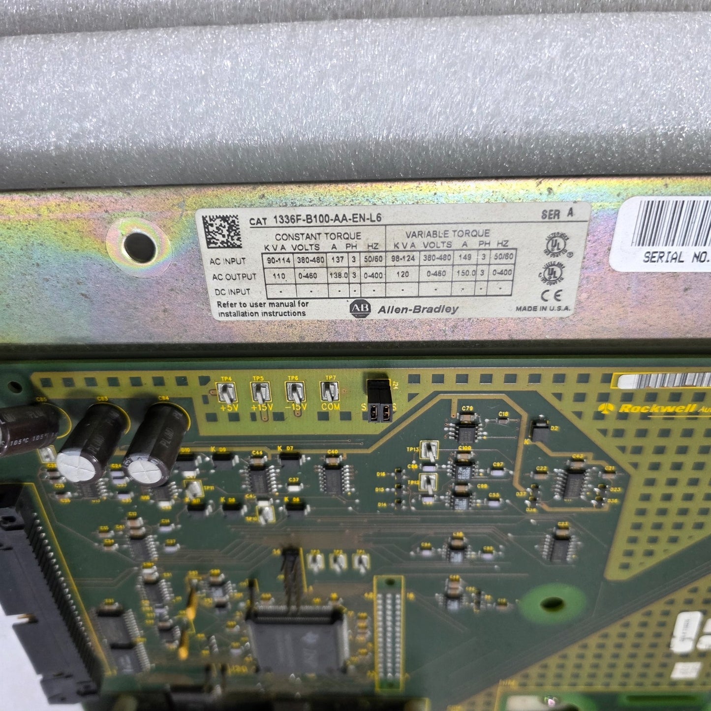 ALLEN‑BRADLEY 1336F-B100-AA-EN-L6 AC DRIVE | SPARE PARTS KIT 1336F-MCB-SP1B CONT