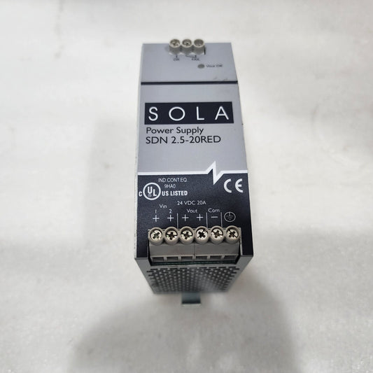 EMERSON SOLA SDN 2.5-20 RED POWER SUPPLY 24VDC 20A