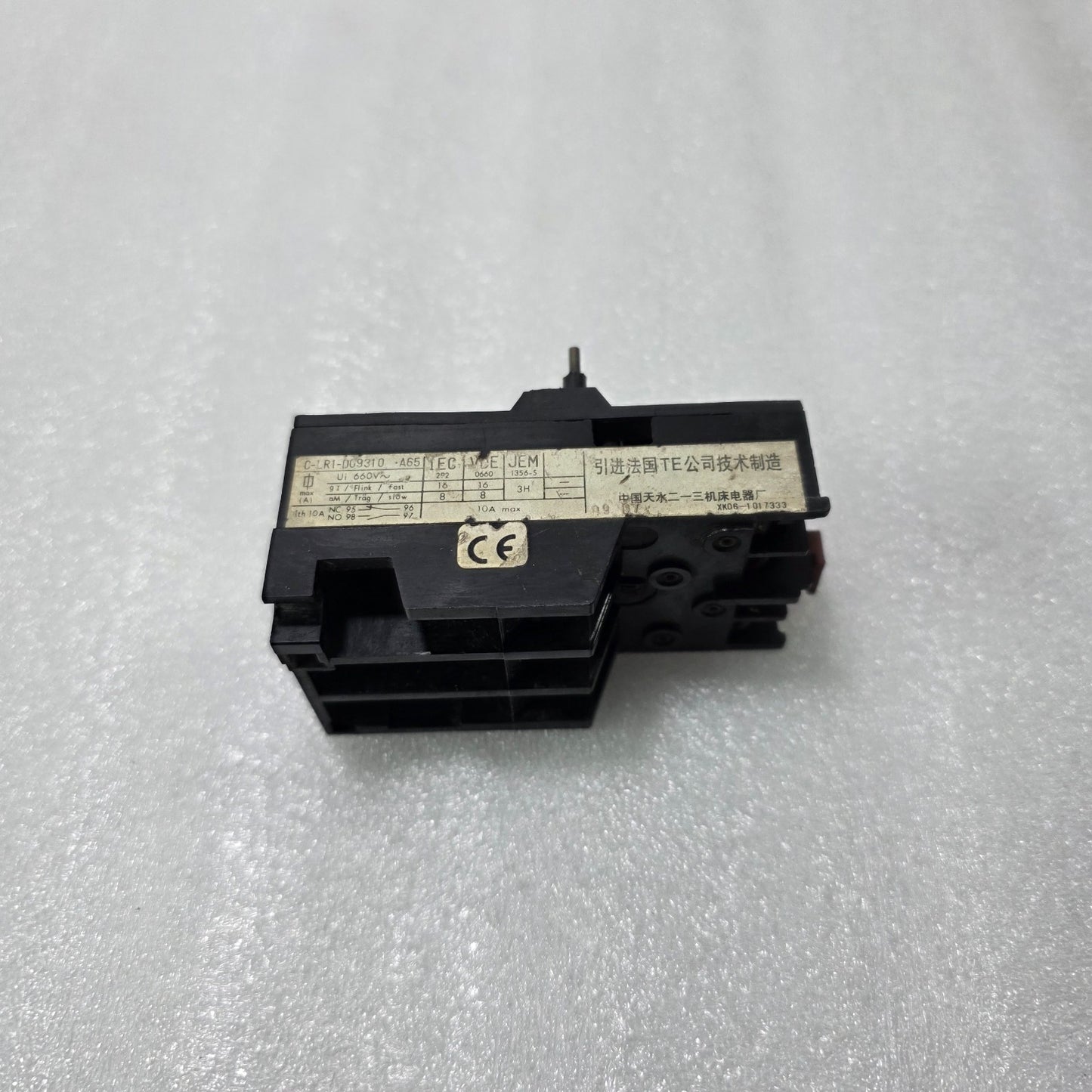 TELEMECANIQUE LR1-D09310 THERMAL OVERLOAD RELAY | 10A AUX CONTACT | MOTOR PROTEC