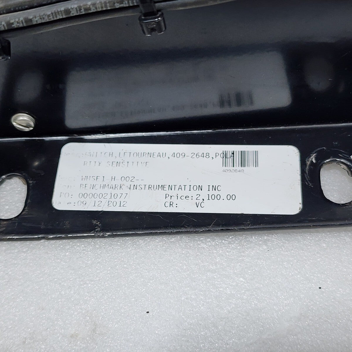 BENCHMARK INSTRUMENTATION INC 409-2648 POLARITY SENSITIVE SWITCH
