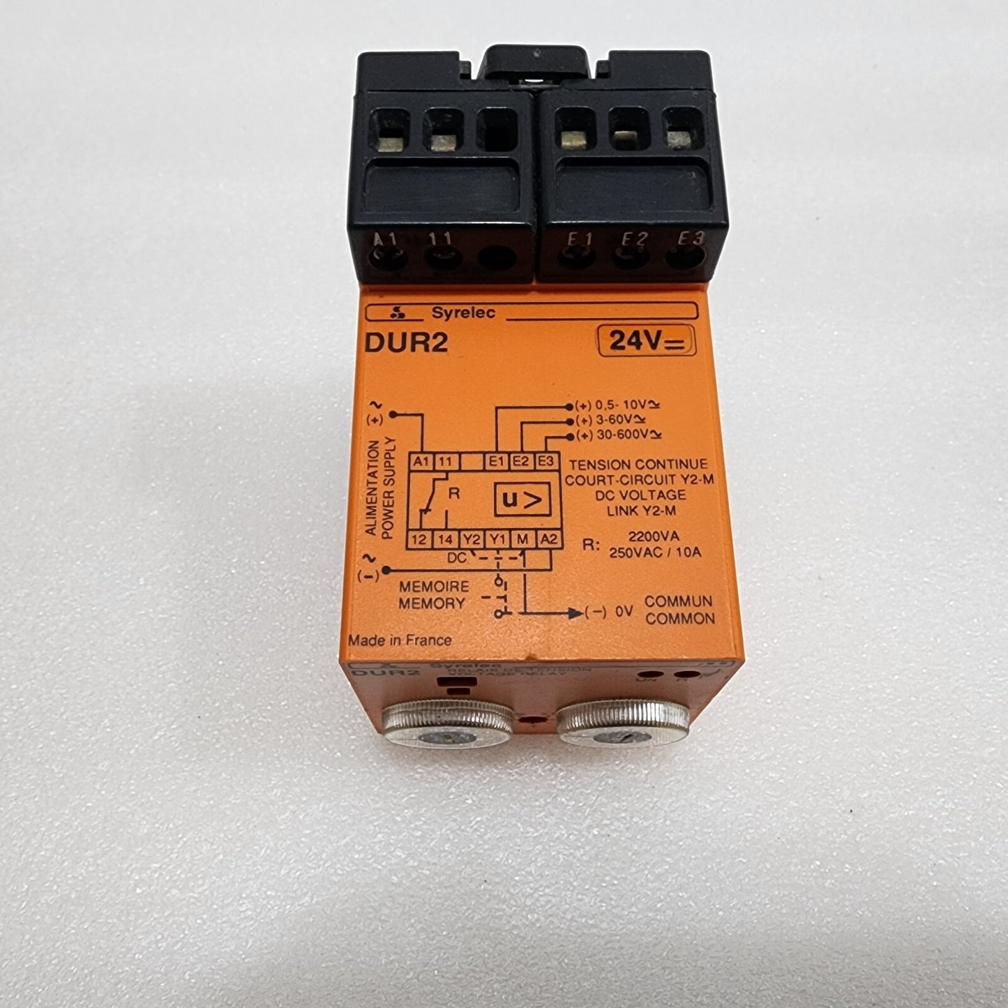 SYRELEC DUR2 VOLTAGE RELAY 24V