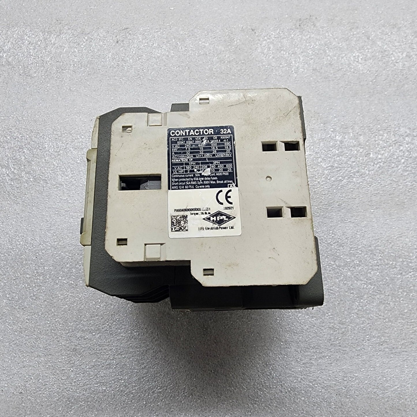 HPL INTELLI CONTROL IC-40A MAGNETIC CONTACTOR 40A COIL VOLTAGE 240V