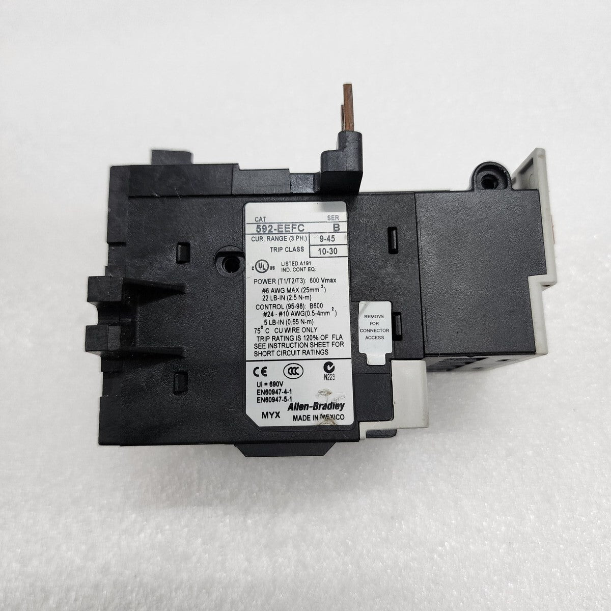 ALLEN BRADLEY CAT 592-EEFC OVERLOAD RELAY 9-45A