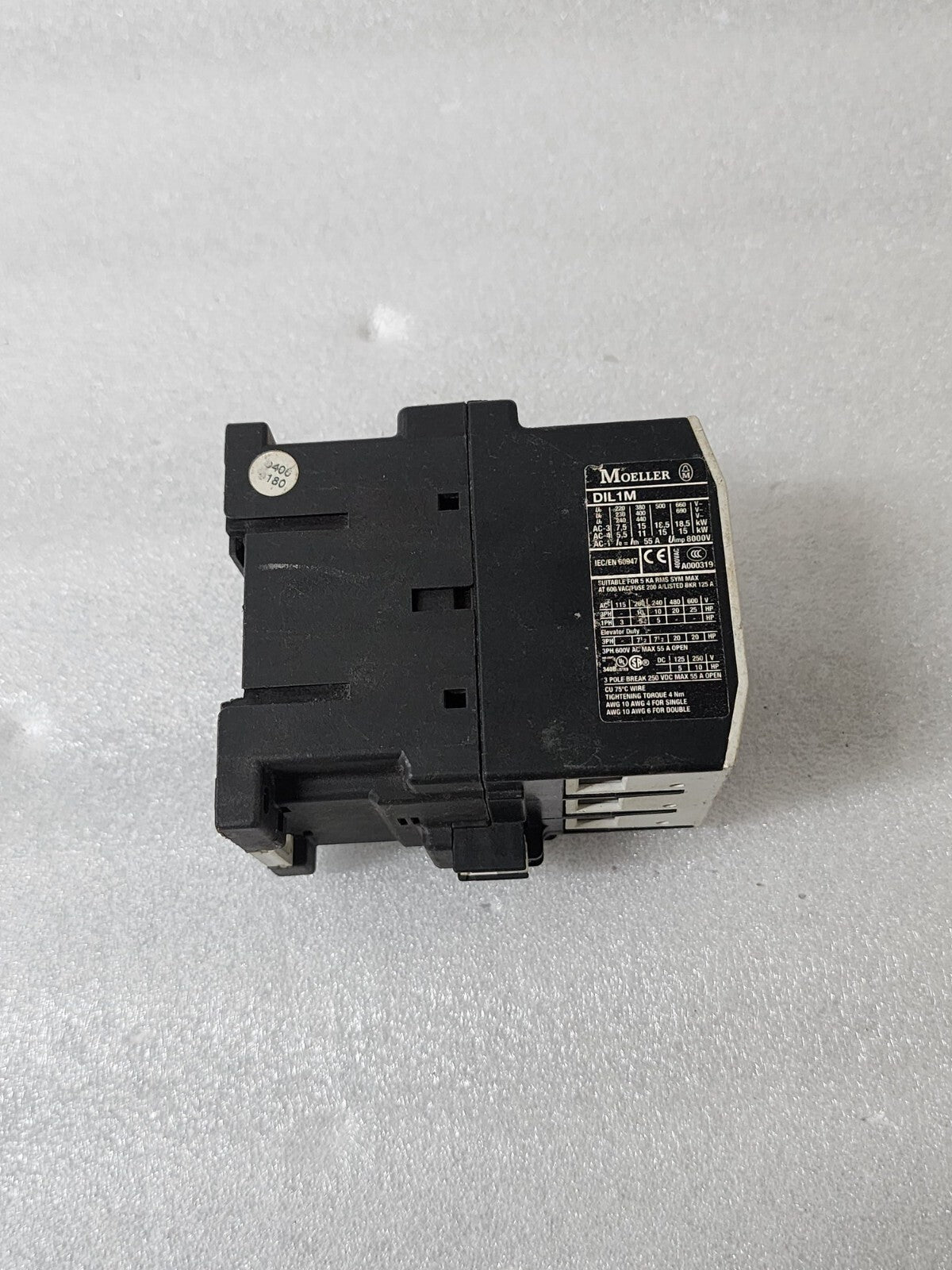 MOELLER DIL 1M MAGNETIC CONTACTOR 11S DIL M COIL VOLTAGE 110-120V