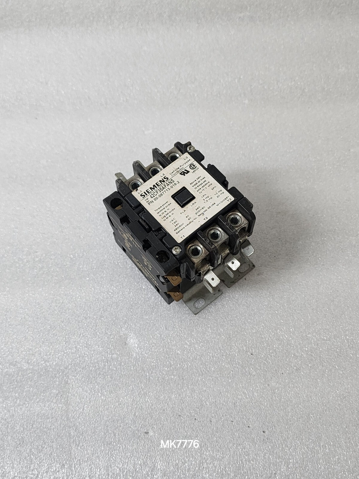 SIEMENS 42CF35AFANS MAGNETIC CONTACTOR 00-087713-018-2 COIL VOLTAGE 110-120V