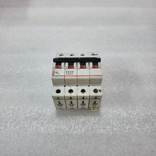 LEGRAND C63 63A 4 POLE MCB 415V 10KA CIRCUIT BREAKER
