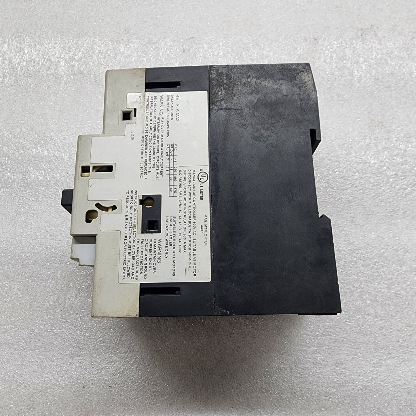 ALLEN BRADLEY CAT 140M-F8E-C45 STARTER CONTACTOR 190S-GND3-FC45C SERIES A
