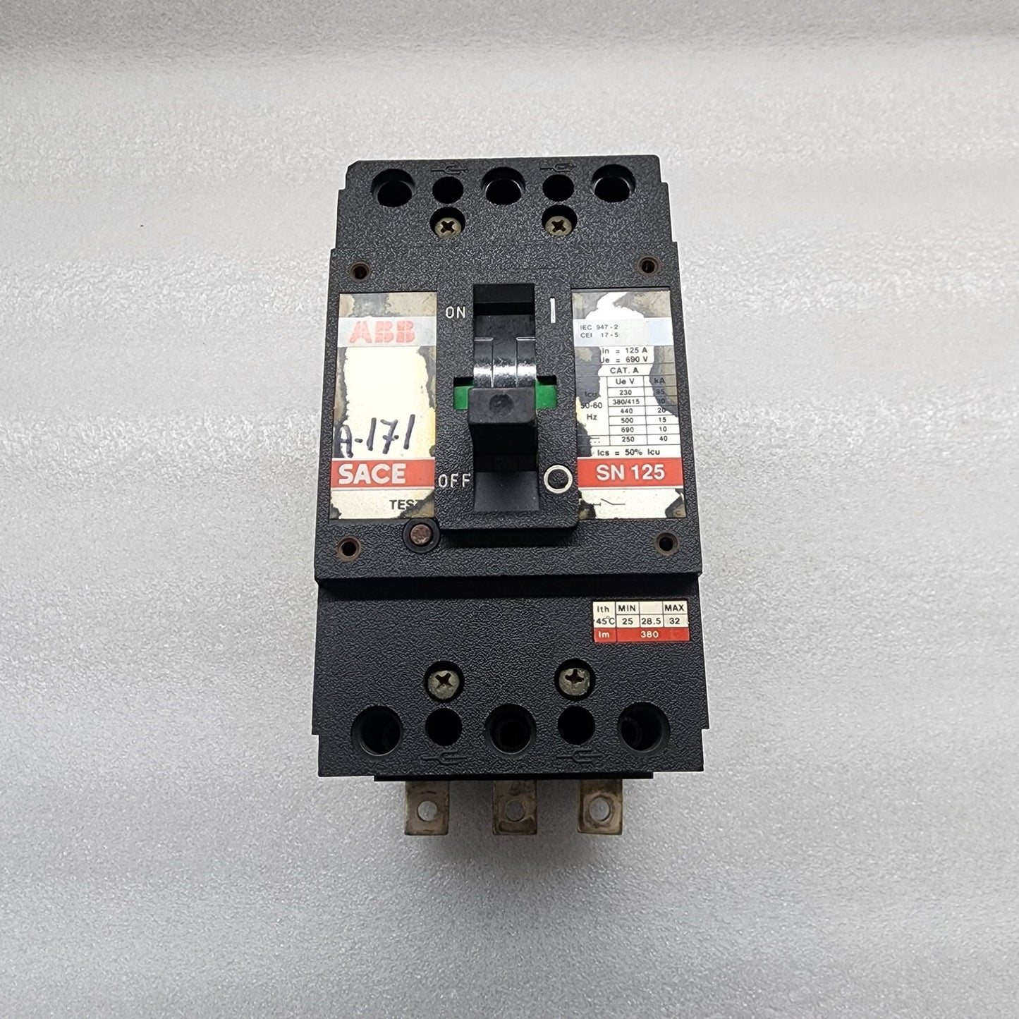 ABB SACE SN125 3-POLE BREAKER 125A