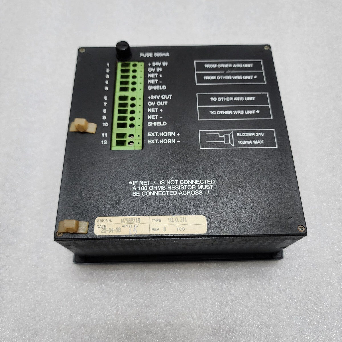 SIEMENS 93.0.311 SHIP ALARM PANEL CONTROL SYSTEM REV B