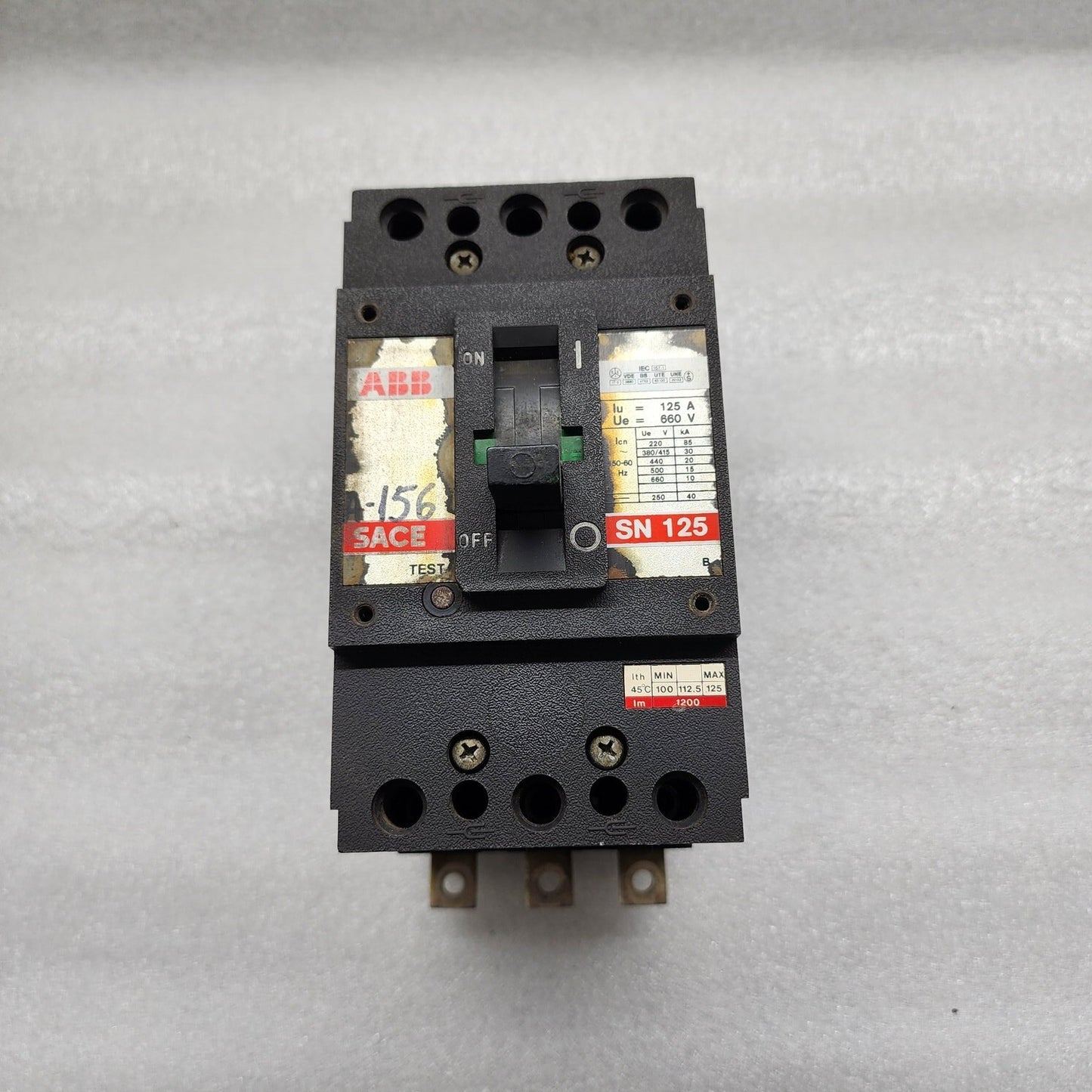 ABB SN125 CIRCUIT BREAKER SACE SN125 125A