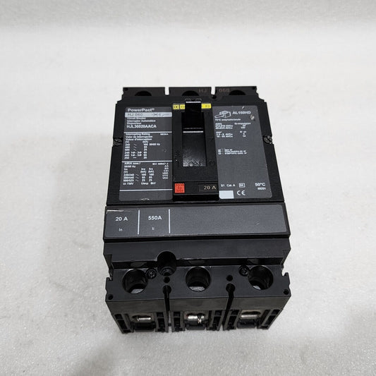 SQUARE D HJ 0 60 POWERPACT CIRCUIT BREAKER 20A HJL36020AACA