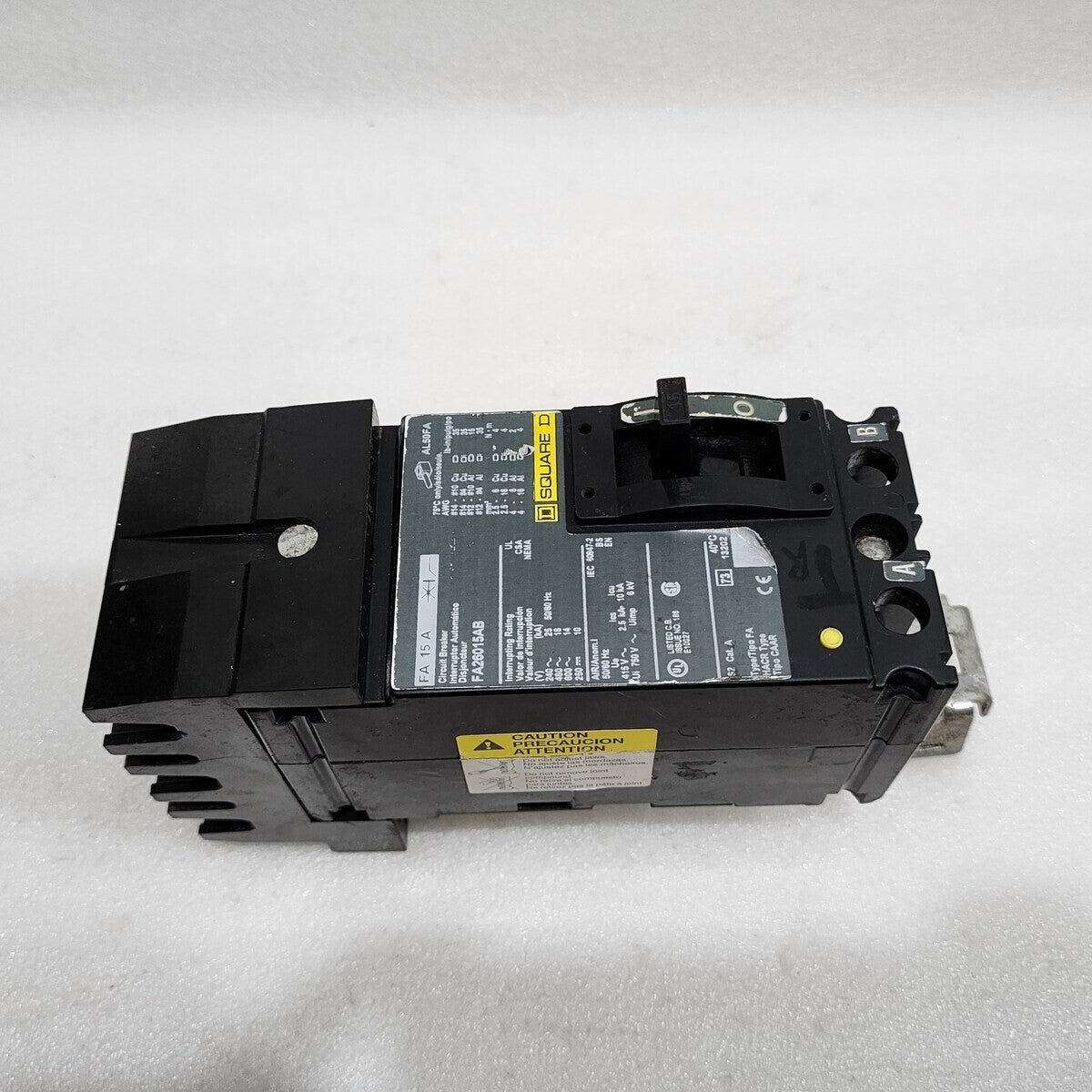 SQUARE D FA26015AB 2-POLE HACR CIRCUIT BREAKER 15A ORIGINAL PART