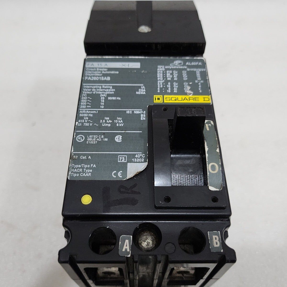 SQUARE D FA26015AB 2-POLE HACR CIRCUIT BREAKER 15A ORIGINAL PART