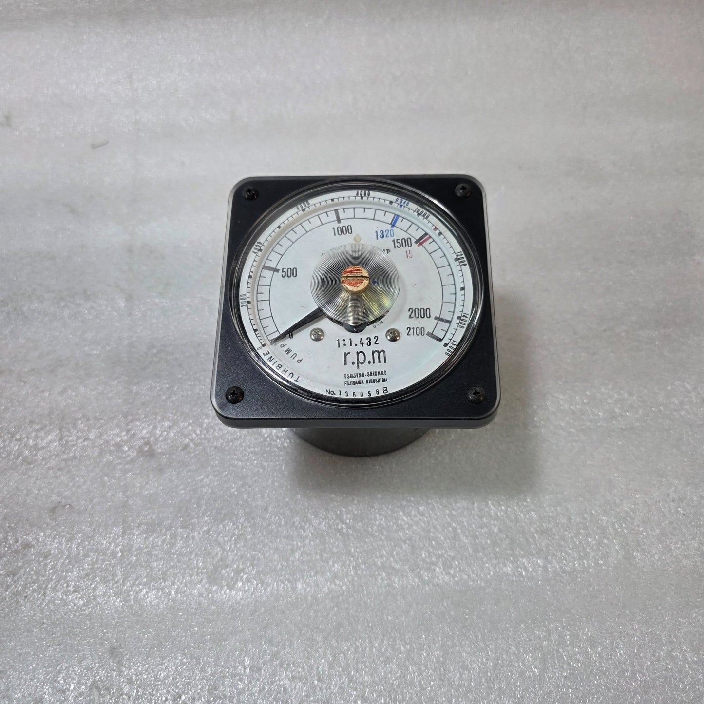 TSUJIDO-SEISAKU TURBINE PUMP RPM GAUGE (1:1.432 RATIO) ANALOG TACHOMETER